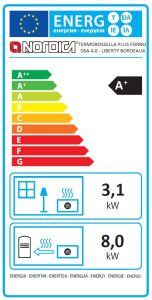 Etiquette energetique poele buches NordicaThermoRossella Plus Forno