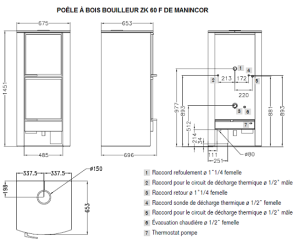 Dimensions et raccord ZK60F